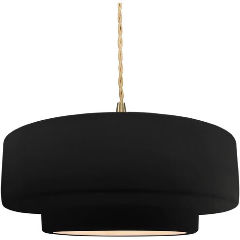 Radiance LED 14.5 inch Carbon Matte Black and Brushed Brass Pendant Ceiling Light
