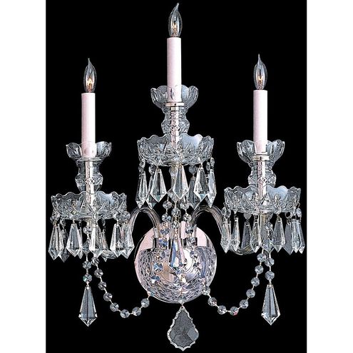 Traditional Crystal 3 Light 15 inch Polished Chrome Sconce Wall Light