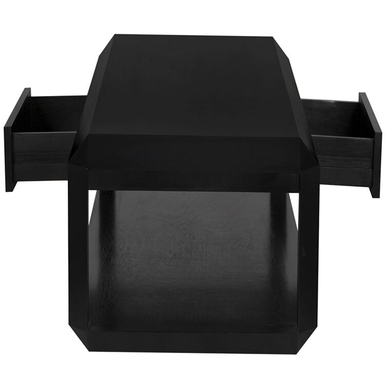 Obtuse 66 X 30 inch Hand Rubbed Black Coffee Table