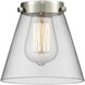 Nouveau 2 Cone 1 Light 6.25 inch Black Antique Brass Mini Pendant Ceiling Light in Incandescent, Clear