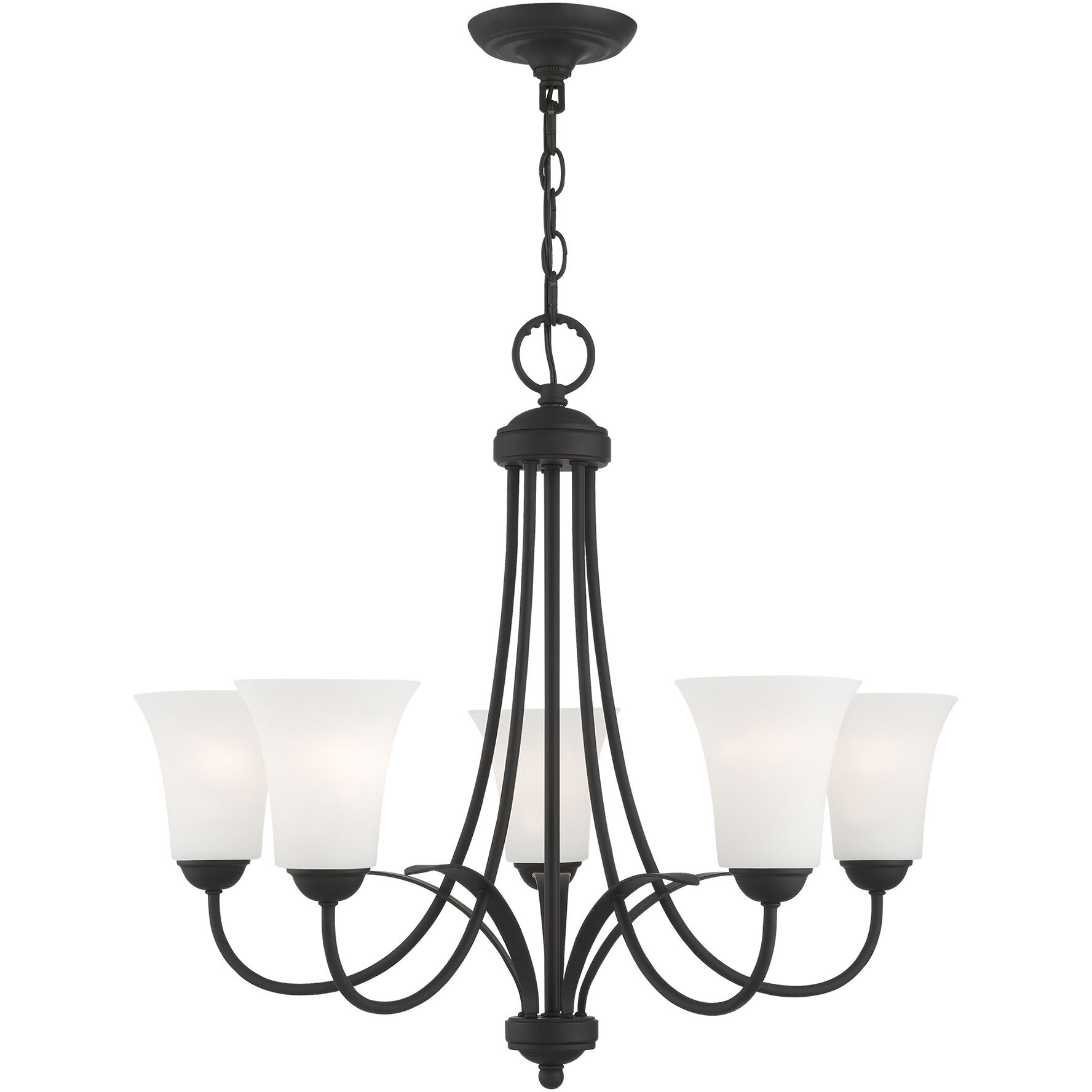 Ridgedale 5 Light 26 inch Black Chandelier Ceiling Light