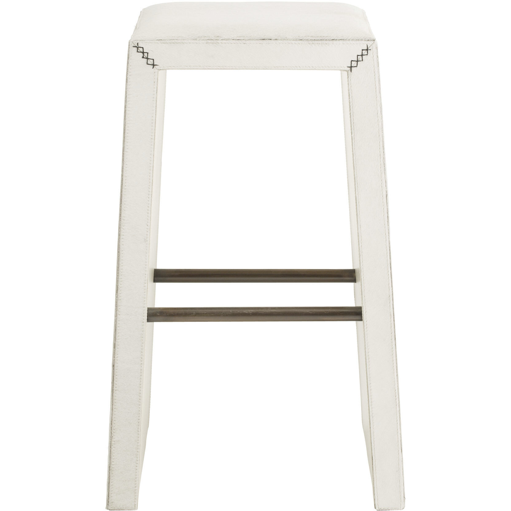 Cowan 30.5 inch White and Antique Brass Bar Stool