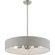 Elmhurst 5 Light 26 inch Brushed Nickel with Shiny White Accents Pendant Ceiling Light, Large