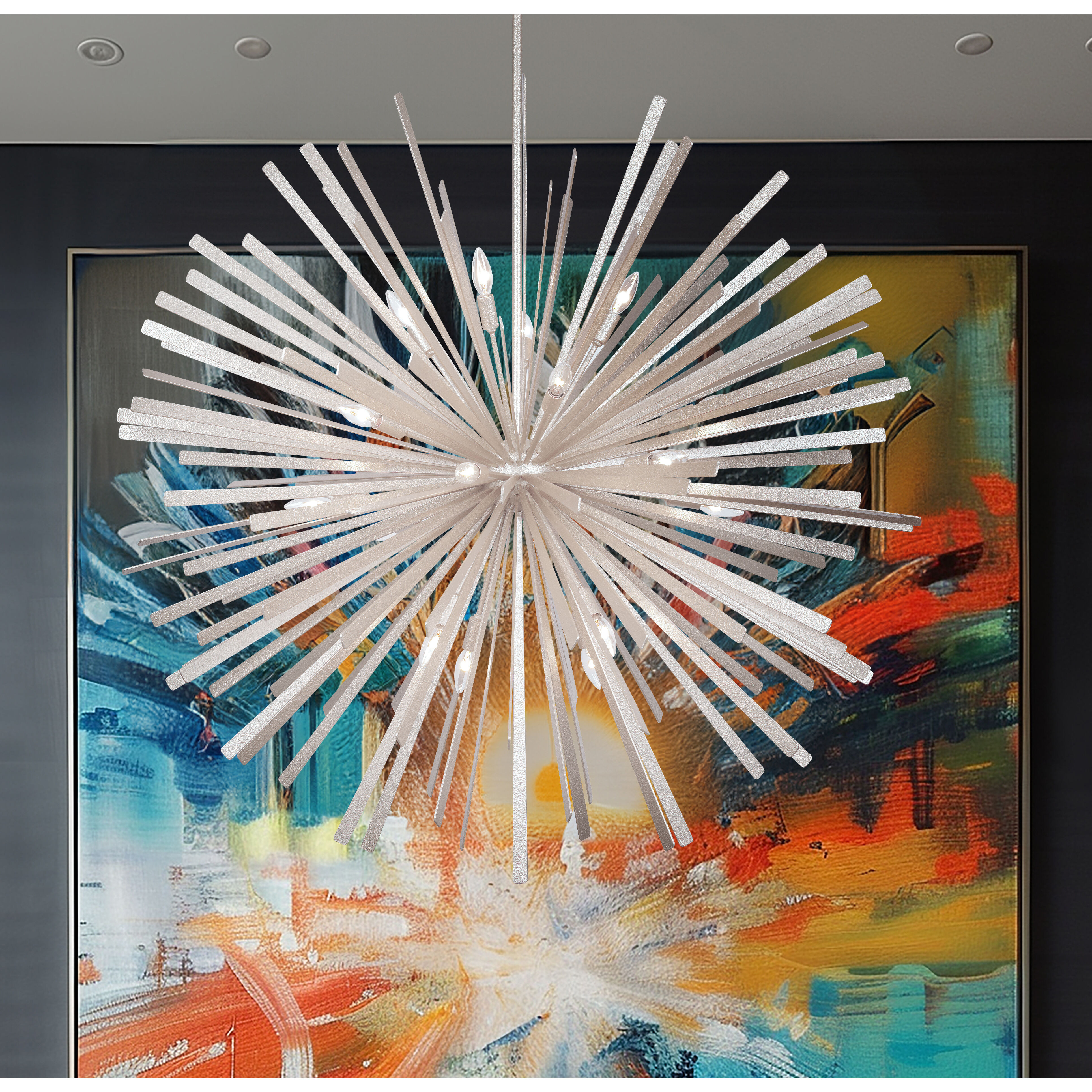 Confluence 20 Light 48 inch Piastra White Pendant Ceiling Light