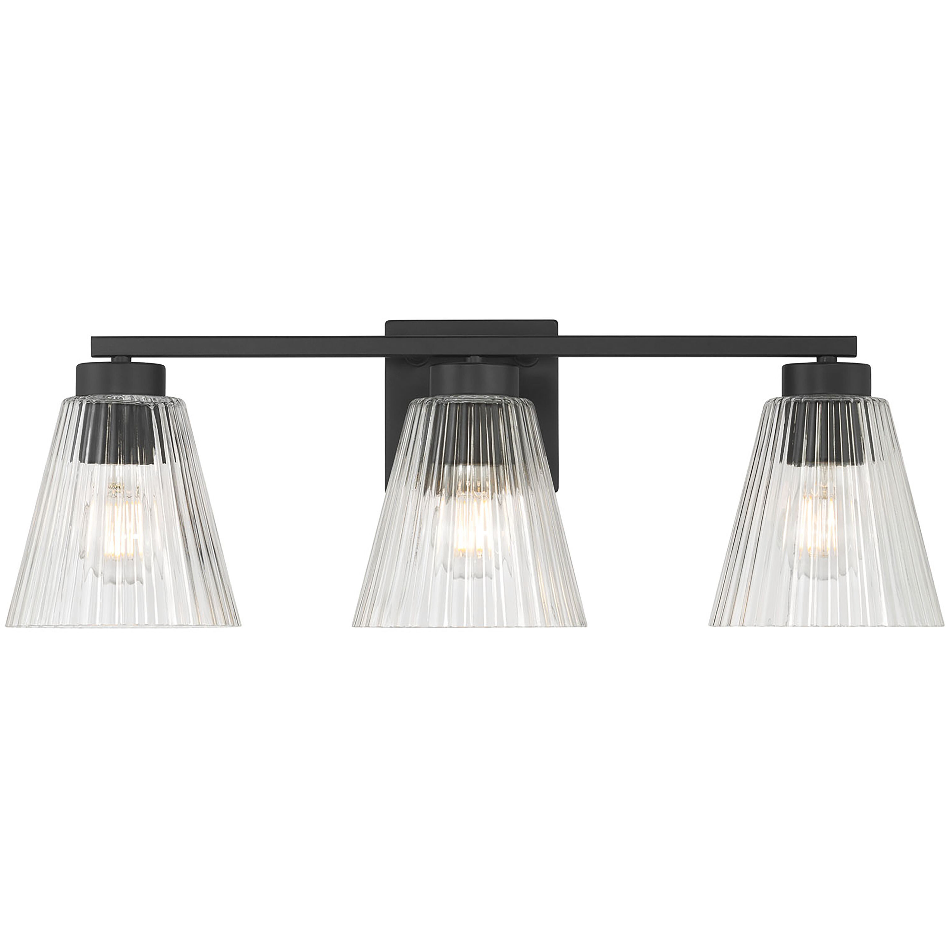 Riville 3 Light 22.75 inch Matte Black Bathroom Vanity Light Wall Light