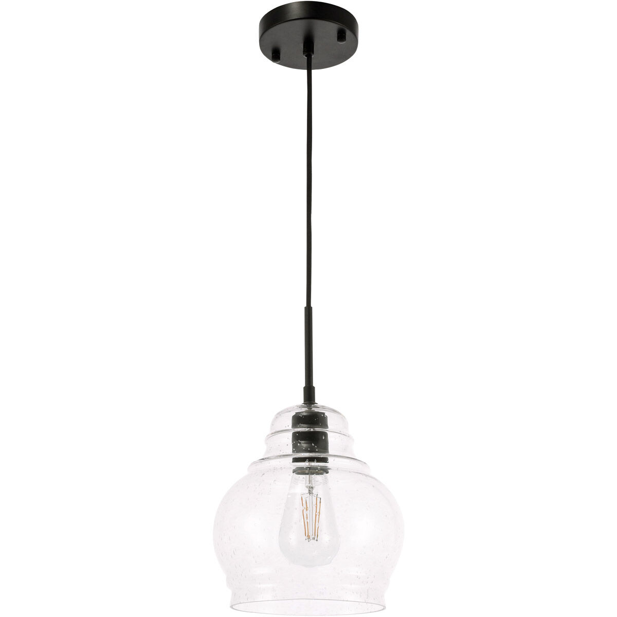 Pierce 1 Light 8 inch Black Pendant Ceiling Light