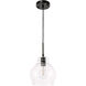 Pierce 1 Light 8 inch Black Pendant Ceiling Light