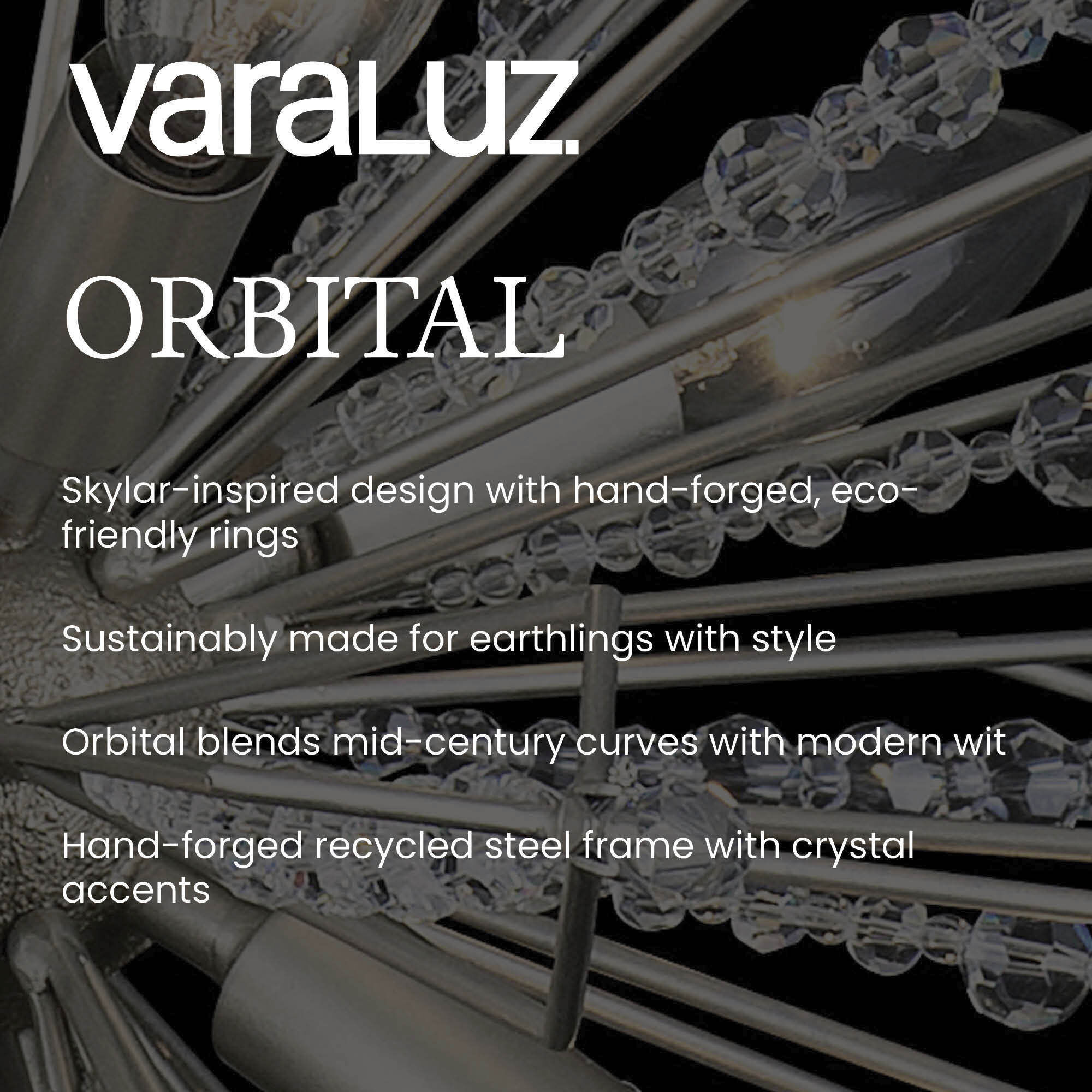 Orbital 20 Light 48 inch Carbon Linear Pendant Ceiling Light