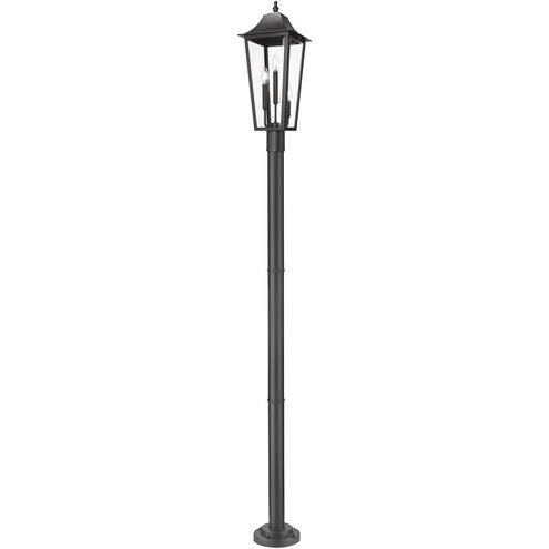 Gannon 3 Light 100.5 inch Black Outdoor Post Mounted Fixture in G9