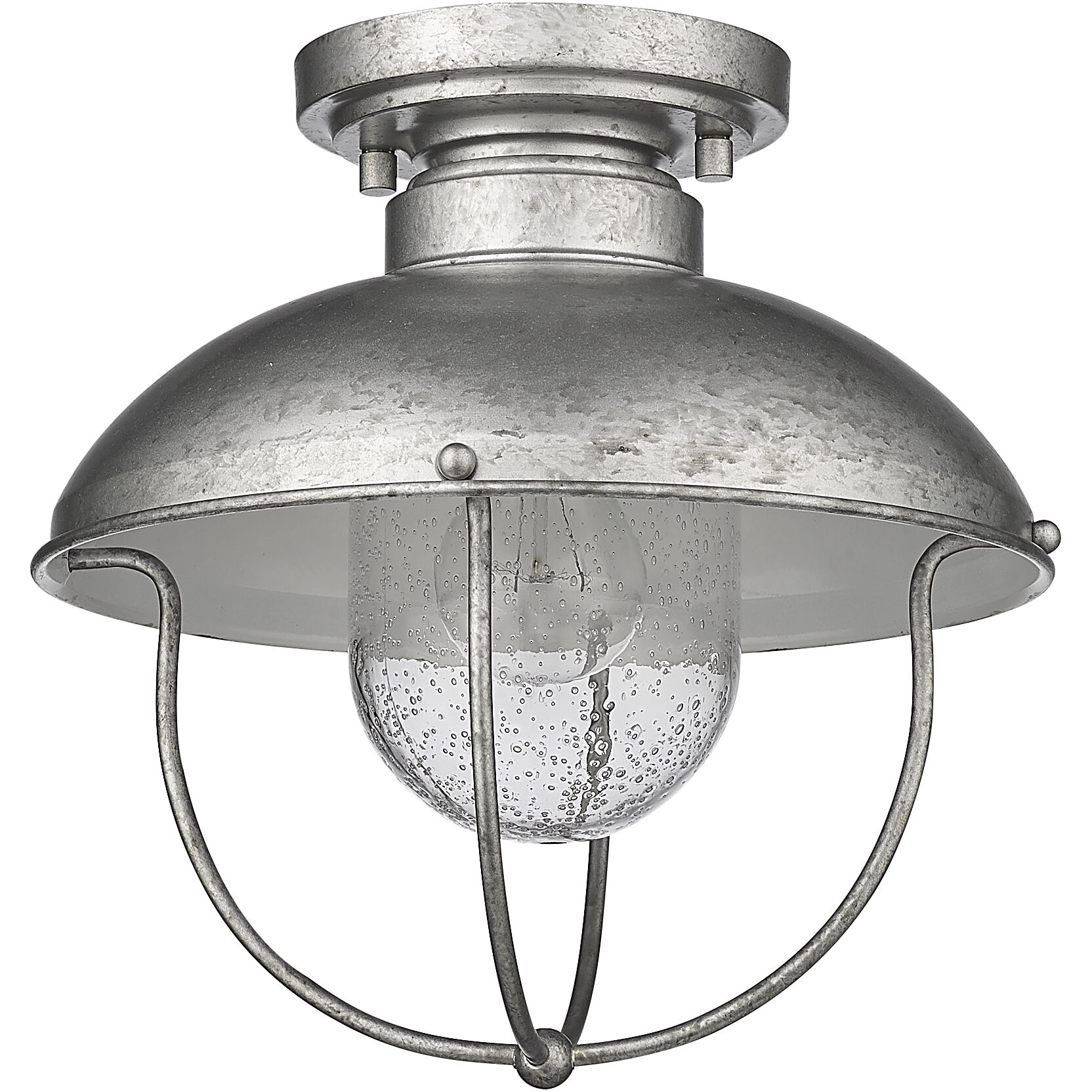 Ansel 1 Light 11 inch Galvanized Outdoor Flush Mount