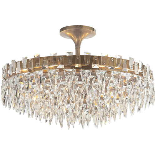 Joe Nye Trillion 10 Light 21 inch Hand-Rubbed Antique Brass Flush Mount Ceiling Light, Large