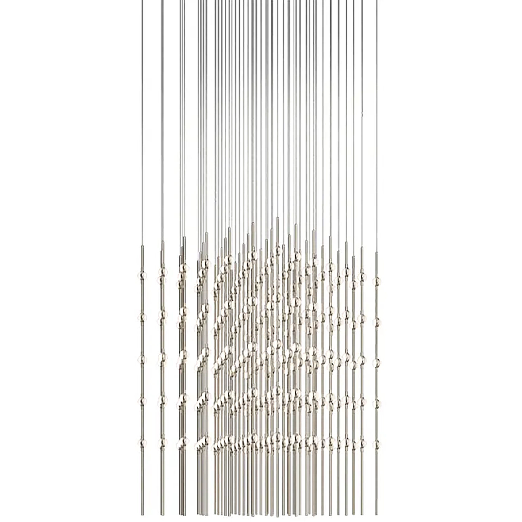 Constellation Cosmic Cube LED 30 inch Satin Nickel Chandelier Ceiling Light in 2700K, White Optical Acrylic, 10 FT. Cord