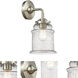 Nouveau Canton 1 Light 6 inch Brushed Satin Nickel Sconce Wall Light in Seedy Glass, Nouveau
