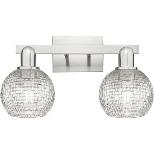 Arcadia Athens 2 Light 16.88 inch Brushed Satin Nickel Bath Vanity Light Wall Light
