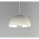 Hemisphere LED 24 inch Gloss White and Aluminum Single Pendant Ceiling Light
