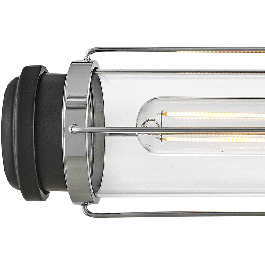 Masthead 2 Light 24 inch Chrome with Black Vanity Light Wall Light