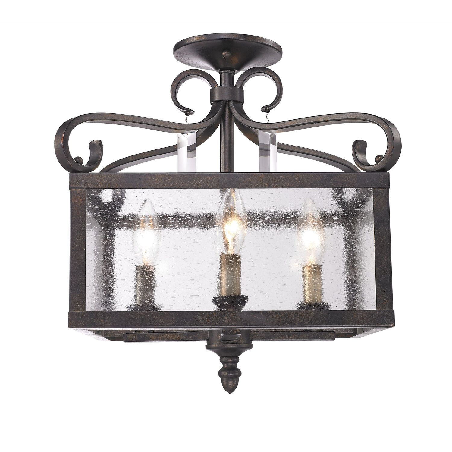 Valencia 4 Light 13.5 inch Fired Bronze Semi-Flush Mount Ceiling Light, Convertible