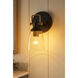 Easton 1 Light 6.25 inch Black with Heritage Brass Vanity Light Wall Light