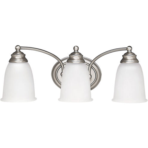 Clarke 3 Light 18 inch Matte Nickel Vanity Light Wall Light