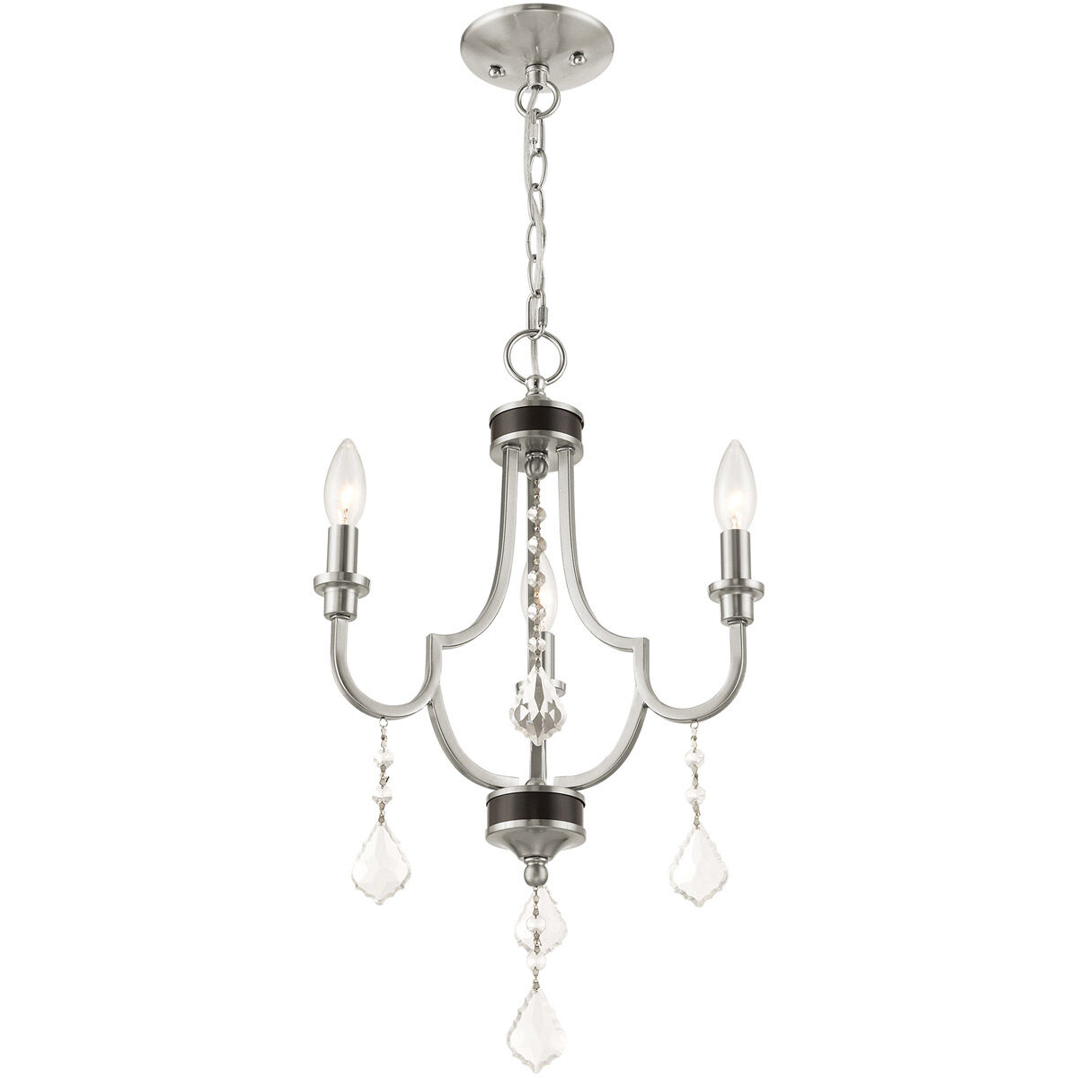 Glendale 3 Light 14 inch Brushed Nickel Mini Chandelier Ceiling Light