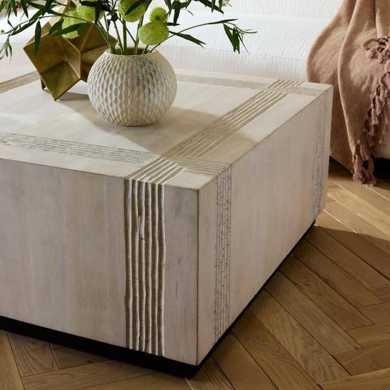 Kamira 36 X 36 inch Whitewash and Blackened Bronze Cocktail Table