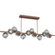 Luna LED 72 inch Burnished Bronze Chandelier Ceiling Light in 2700K LED, Zircon Inner - Smoke Outer, Twisted Branch