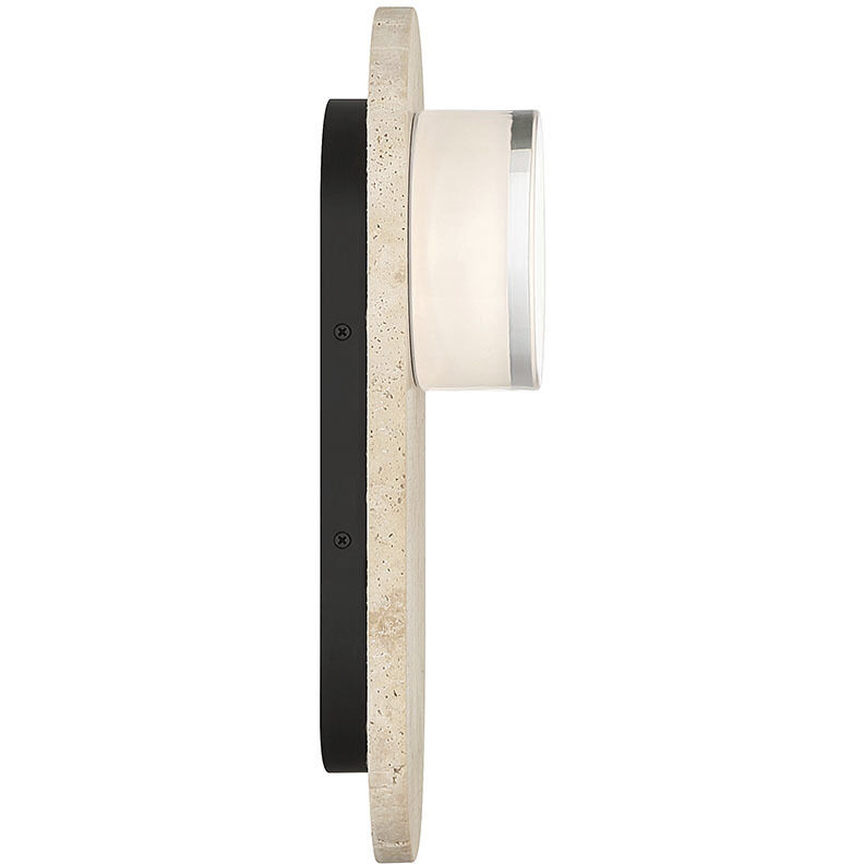 Sternn LED 15 inch Travertine Outdoor Wall Sconce in Clear Wave