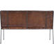 Phoenix Leather & Metal 53"W Bench in Medium Brown