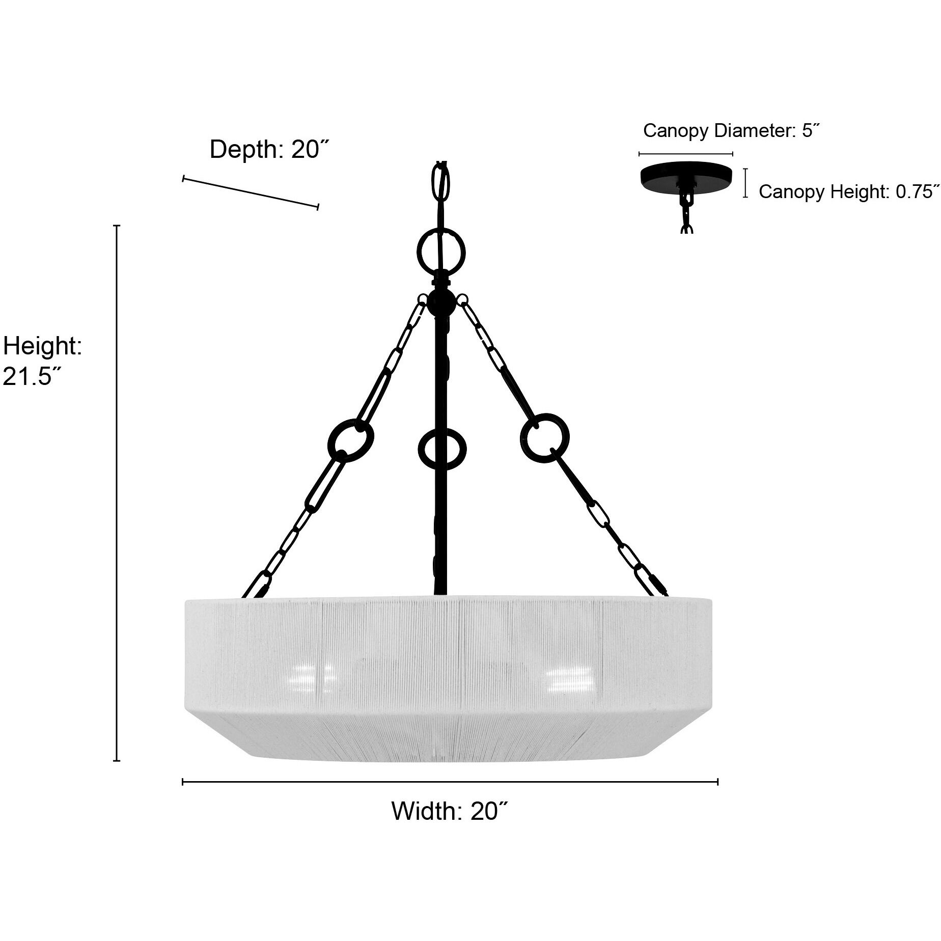 Tresselle 3 Light 20 inch Matte Black Pendant Ceiling Light