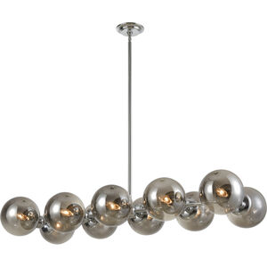Affinity 10 Light 45 inch Chrome with Gray Chandelier Ceiling Light