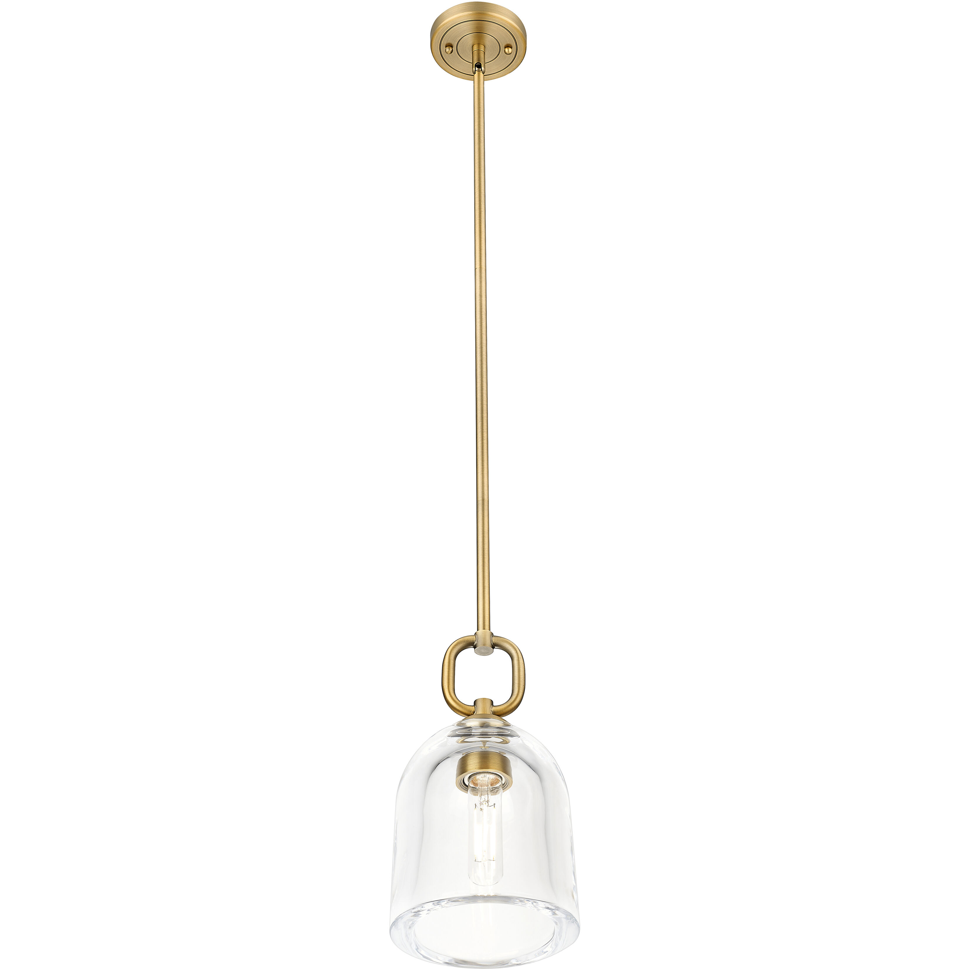 Downtown Urban Hudson 1 Light 6 inch Brushed Brass Mini Pendant Ceiling Light