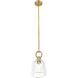 Downtown Urban Hudson 1 Light 6 inch Brushed Brass Mini Pendant Ceiling Light