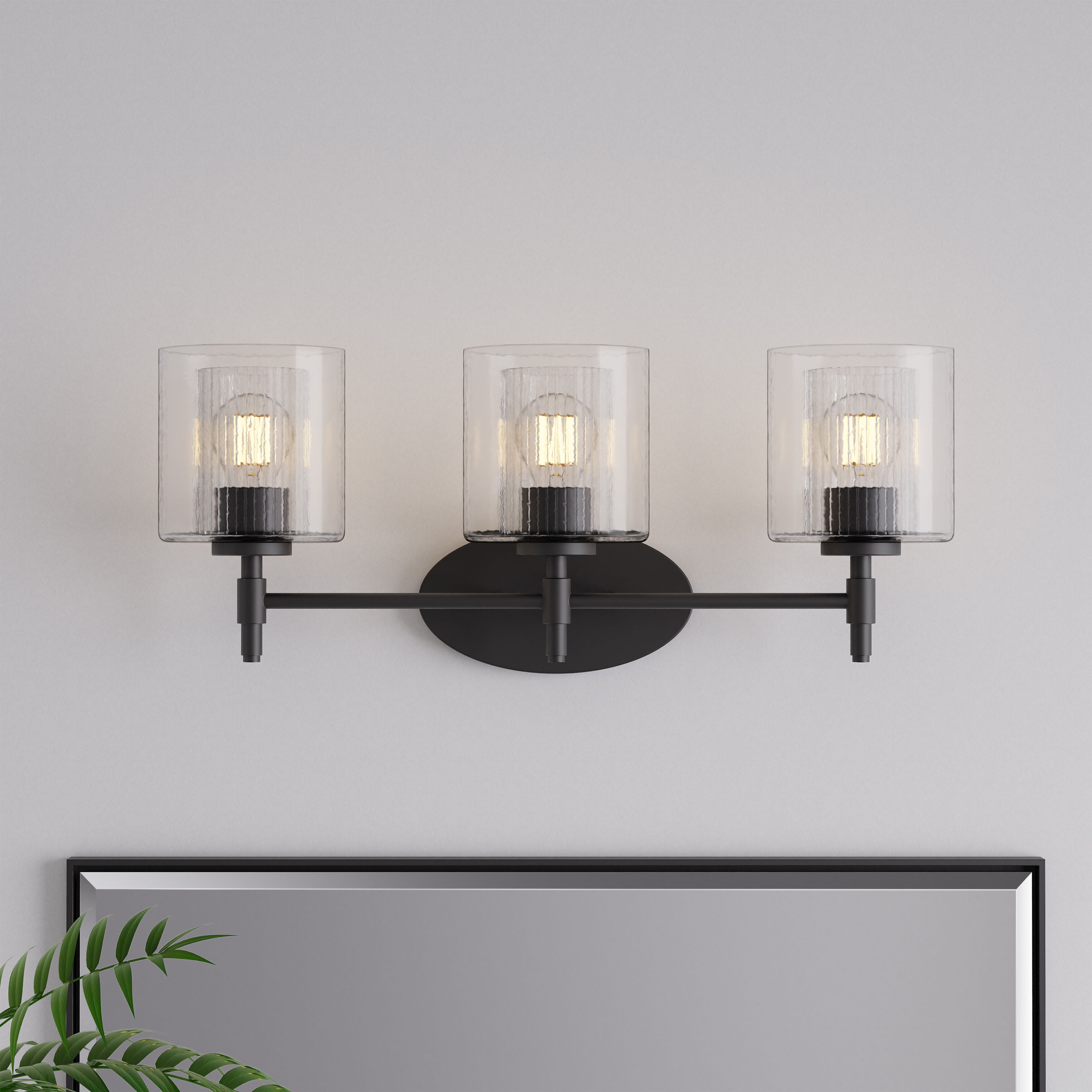 Solventa 3 Light 23.5 inch Matte Black Bathroom Vanity Light Wall Light