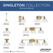 Singleton 1 Light 7.62 inch Vintage Brass Semi-Flush Mount Ceiling Light