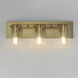 Lateral 3 Light 20 inch Satin Brass Bath Vanity Wall Light in Clear