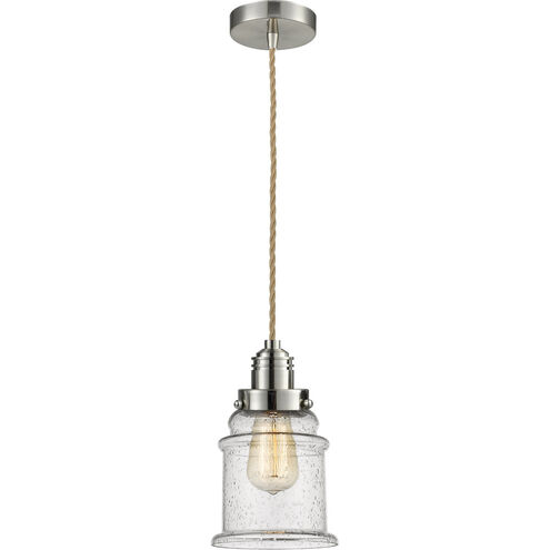 Winchester Canton 1 Light 8 inch Satin Nickel Mini Pendant Ceiling Light in Rope, Winchester