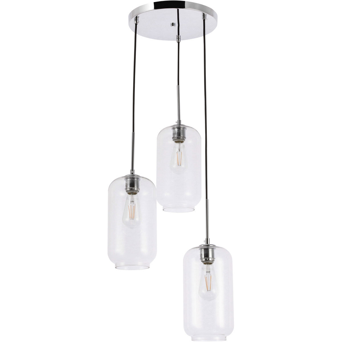 Collier 3 Light 16.3 inch Chrome Pendant Ceiling Light