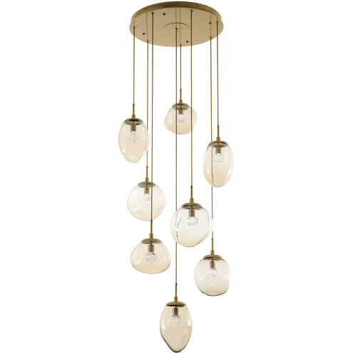 Cosmos LED LED 31.9 inch Flat Bronze Chandelier Ceiling Light in Clear Floret Inner with Bronze Cosmos Outer, 2700K LED, Round Multi-Port
