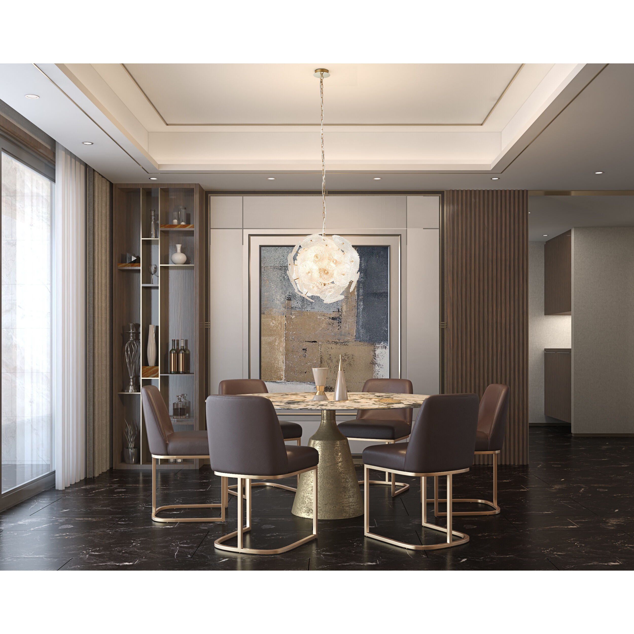 Bloom LED 19.5 inch Brass Chandelier Ceiling Light