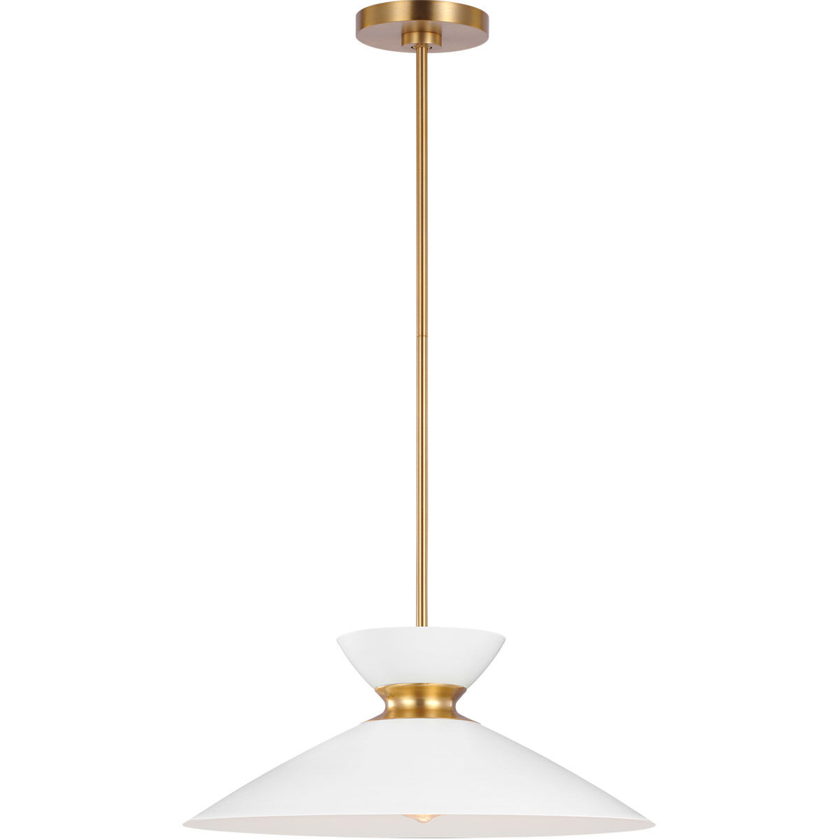 ED Ellen DeGeneres Heath 1 Light 18.5 inch Matte White and Burnished Brass Pendant Ceiling Light in Burnished Brass / Matte White