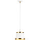 Caske 1 Light 8.38 inch White Pendant Ceiling Light in White and Aged Gold Brass
