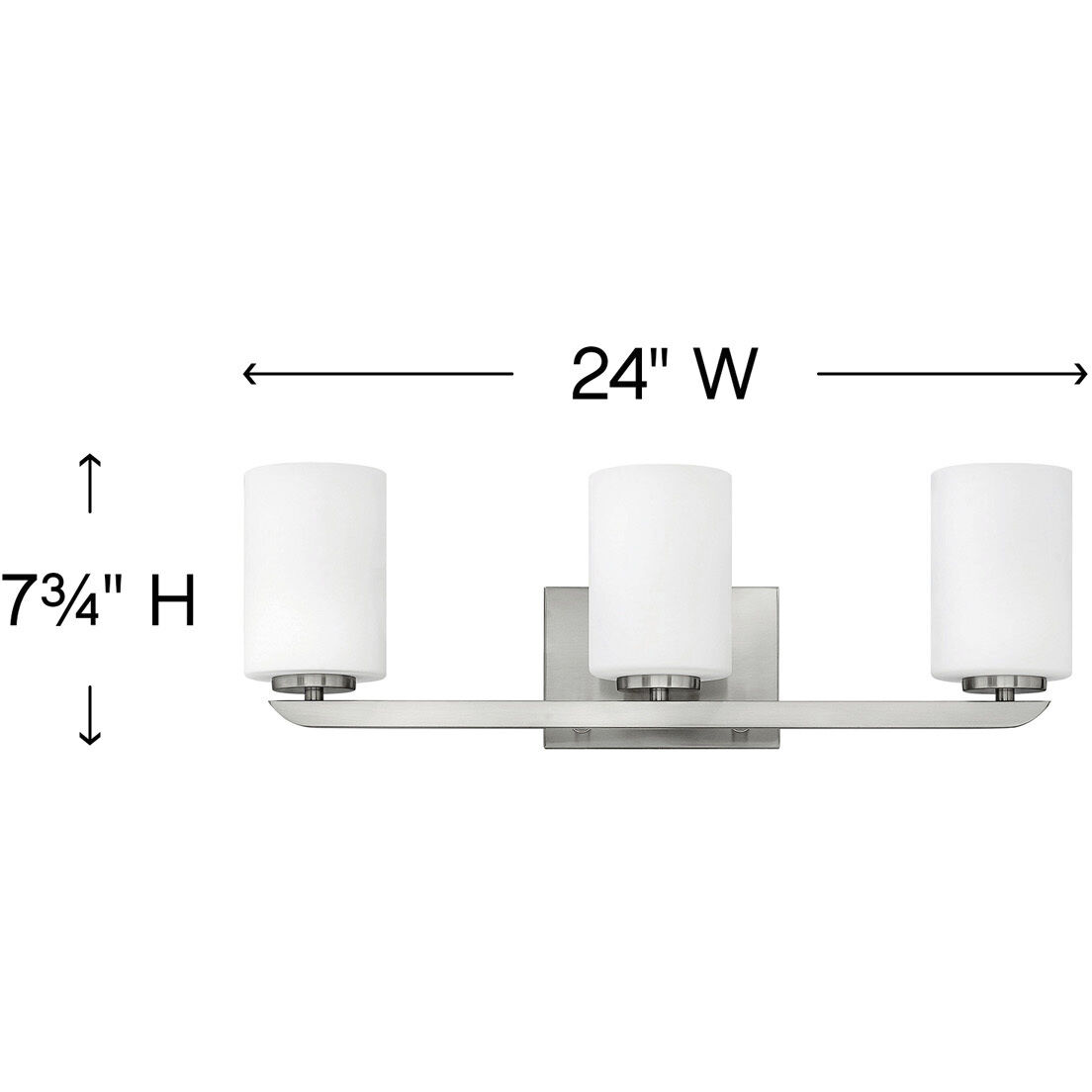 Kyra 3 Light 24 inch Brushed Nickel Vanity Light Wall Light