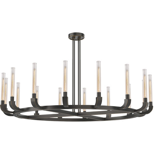 Flute 16 Light 72 inch Urban Bronze Chandelier Ceiling Light