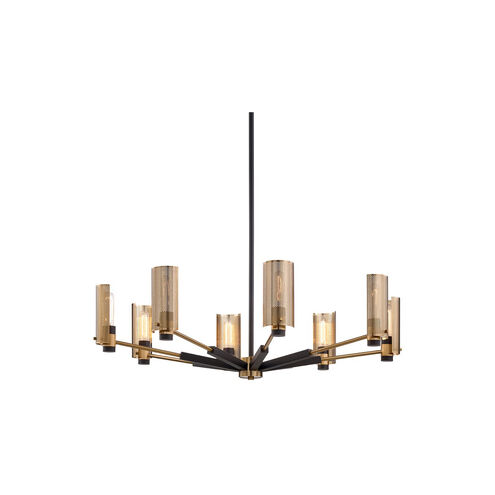 Michael 8 Light 40 inch Modern Bronze And Aged Brass Chandelier Ceiling Light