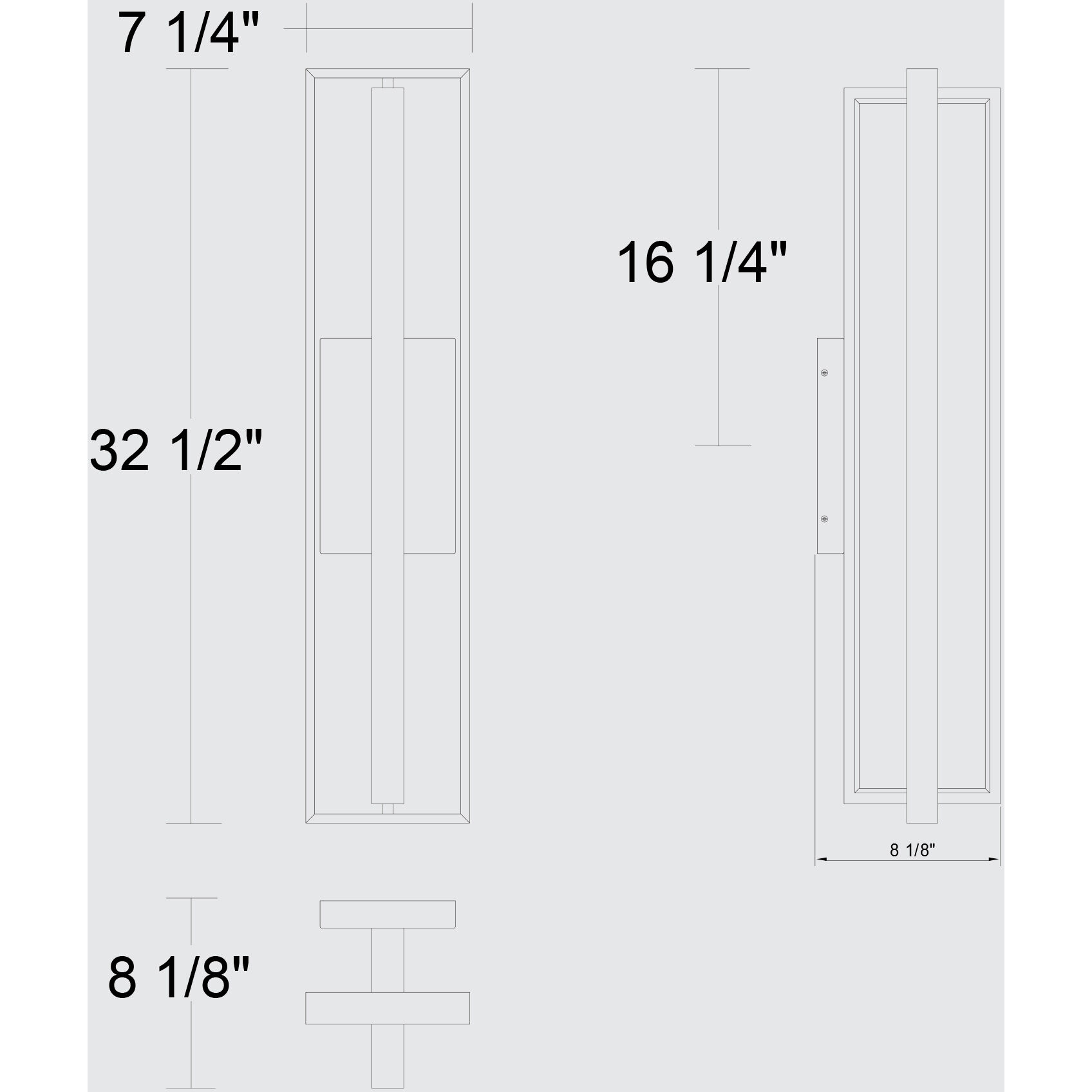 In & Out LED 32.5 inch Sand Black Outdoor Wall Sconce