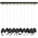 Chrysalis 10 Light 44.7 inch Sterling Pendant Ceiling Light in Black Crystal, Long Pipe