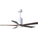 Atlas Patricia-5 52 inch Gloss White with Walnut Tone Blades Ceiling Fan, Atlas