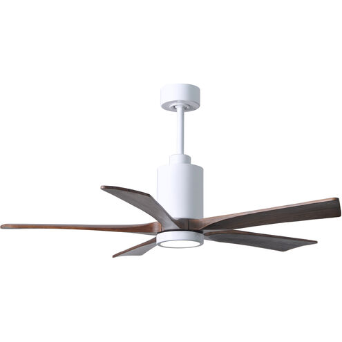 Atlas Patricia-5 52 inch Gloss White with Walnut Tone Blades Ceiling Fan, Atlas
