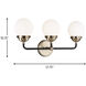 Ian K. Fowler Cafe 3 Light 21.75 inch Satin Brass Wall Bath Fixture Wall Light