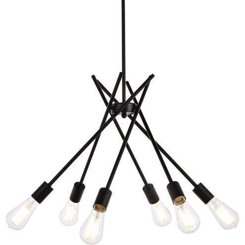 Lucca 6 Light 23 inch Black Pendant Ceiling Light